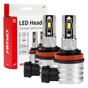 Żarówki LED Canbus Amio H-mini H8/H9/H11/H16 CSP 6500K