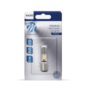 Żarówka LED M-Tech S2 BA20D 12x3030SMD 6000K