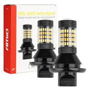 Amio Światła dzienne + kierunki 2W1 BAU15S 96SMD
